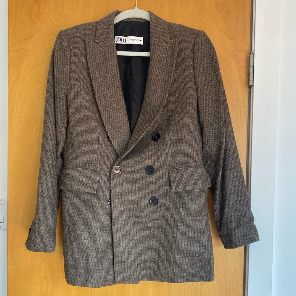Zara brown lightweight blazer coat
